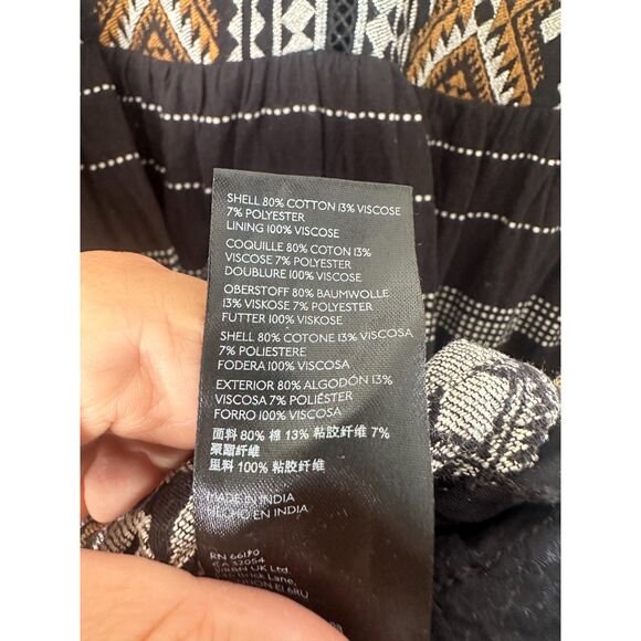 Anthropologie Woven Tassel Dress in Aztec Tribal Boho Geometric Print Size Large - Picture 8 of 9